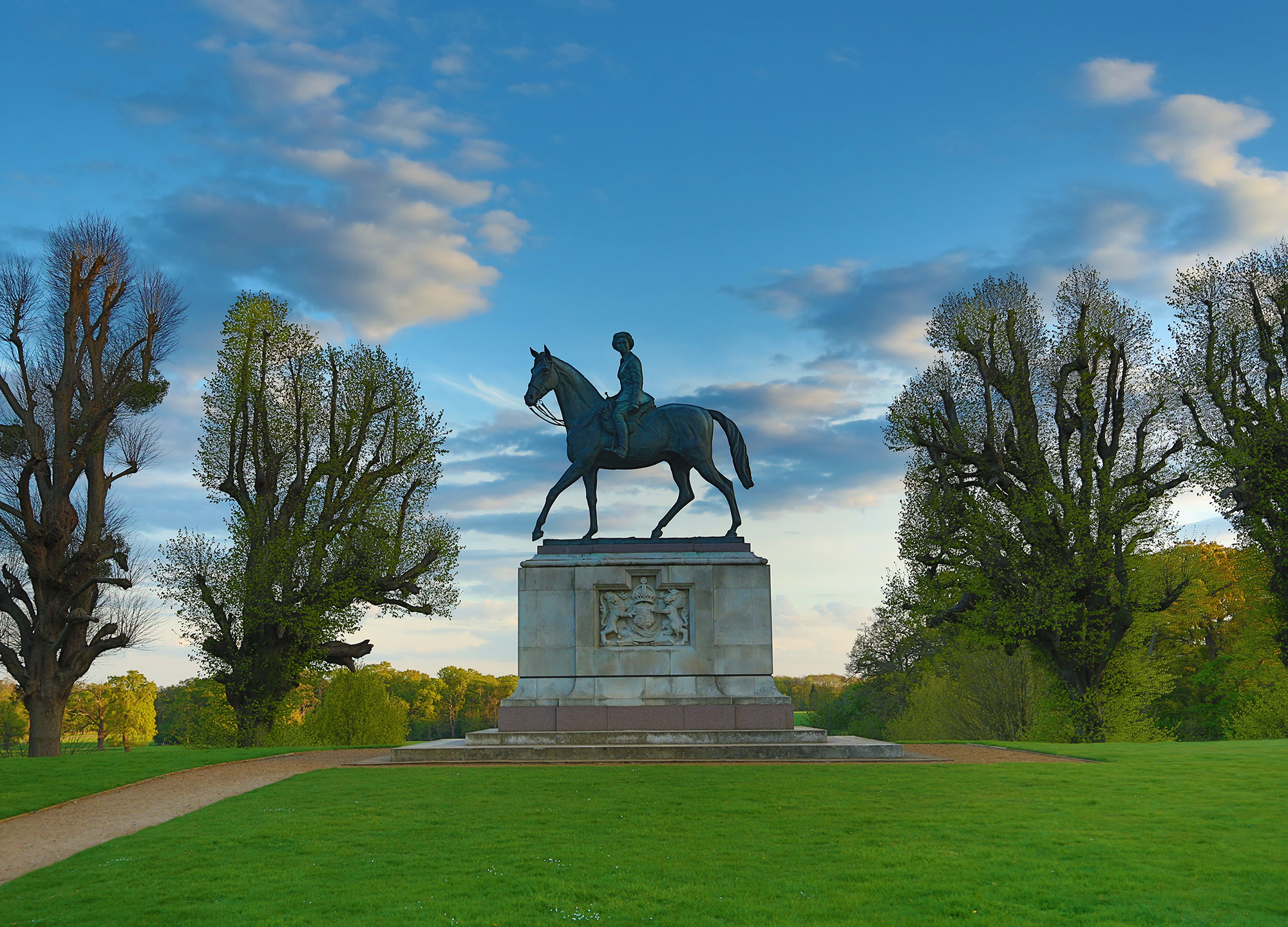 Golden Jubilee Statue on a bright winter day.