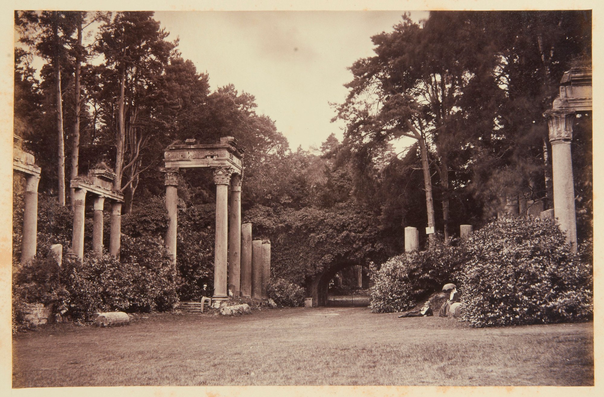 An early photograph of the Leptis Magna Ruins.