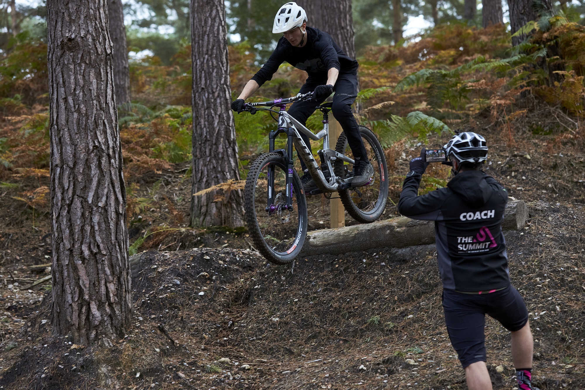 Mountain bikers in Swinley Forest.