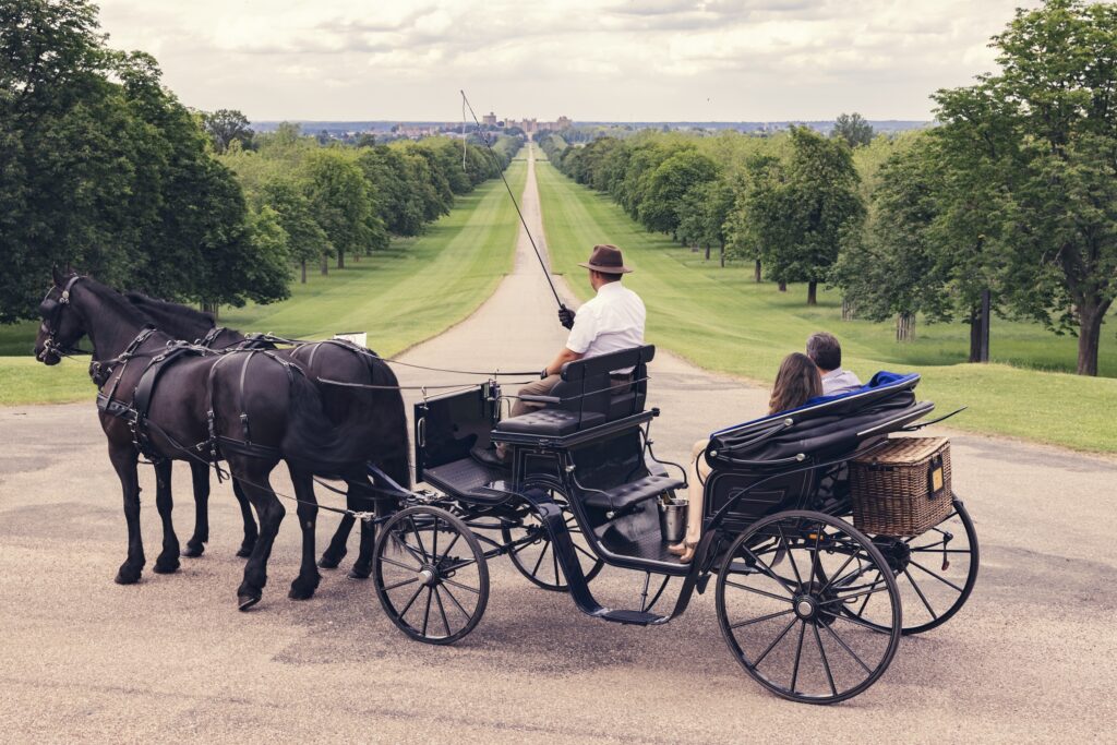 Carriage at the top of The Long Walk, Windsor Carriages.
