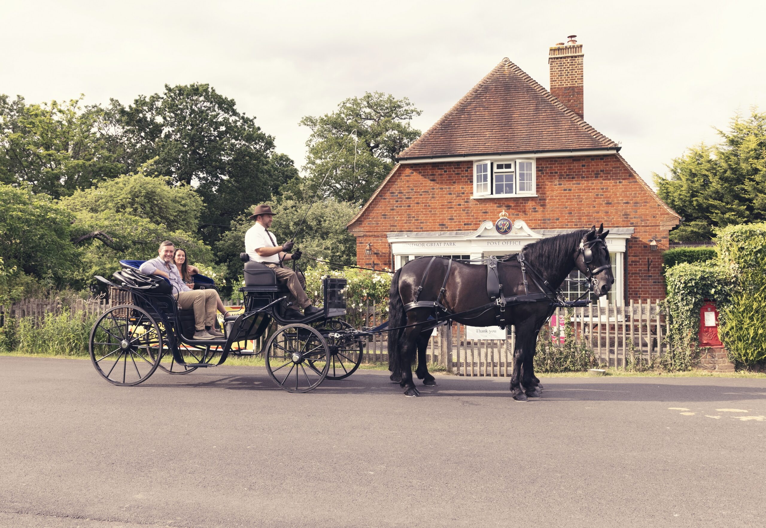 Windsor Carriages in front of Village Post Office.