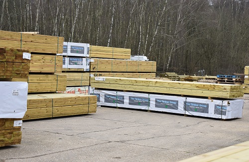 Blocks of Timber stacked at The Timber Group yard in Ascot.