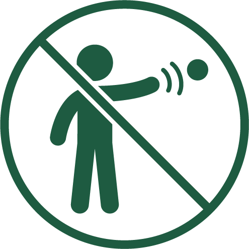 Do not throw items that could cause injury or disruption icon.