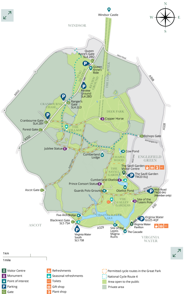 Map of Windsor Great Park.