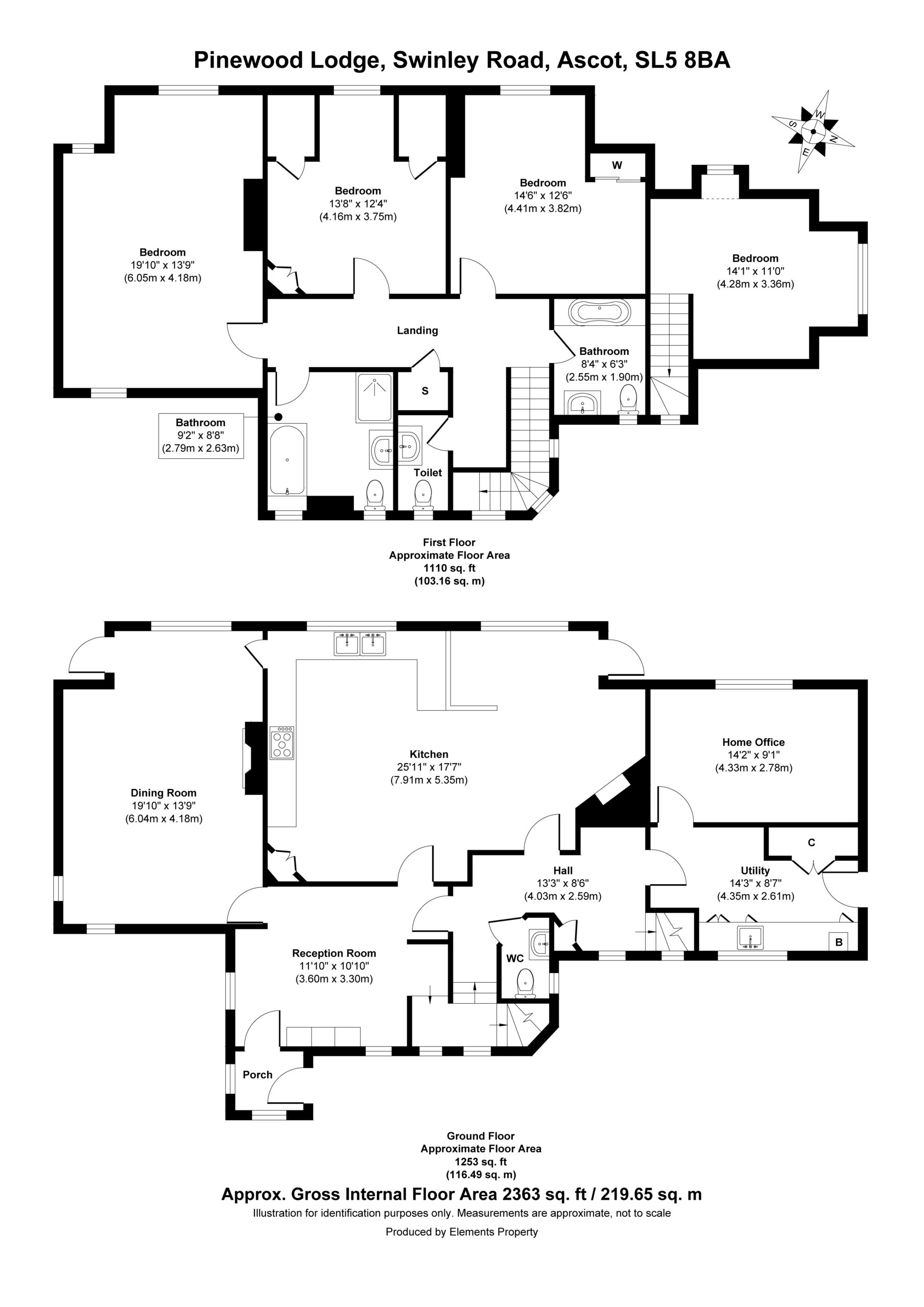 Floor plan for Pinewood Lodge, Swinley Road, Ascot, SL5 8BA