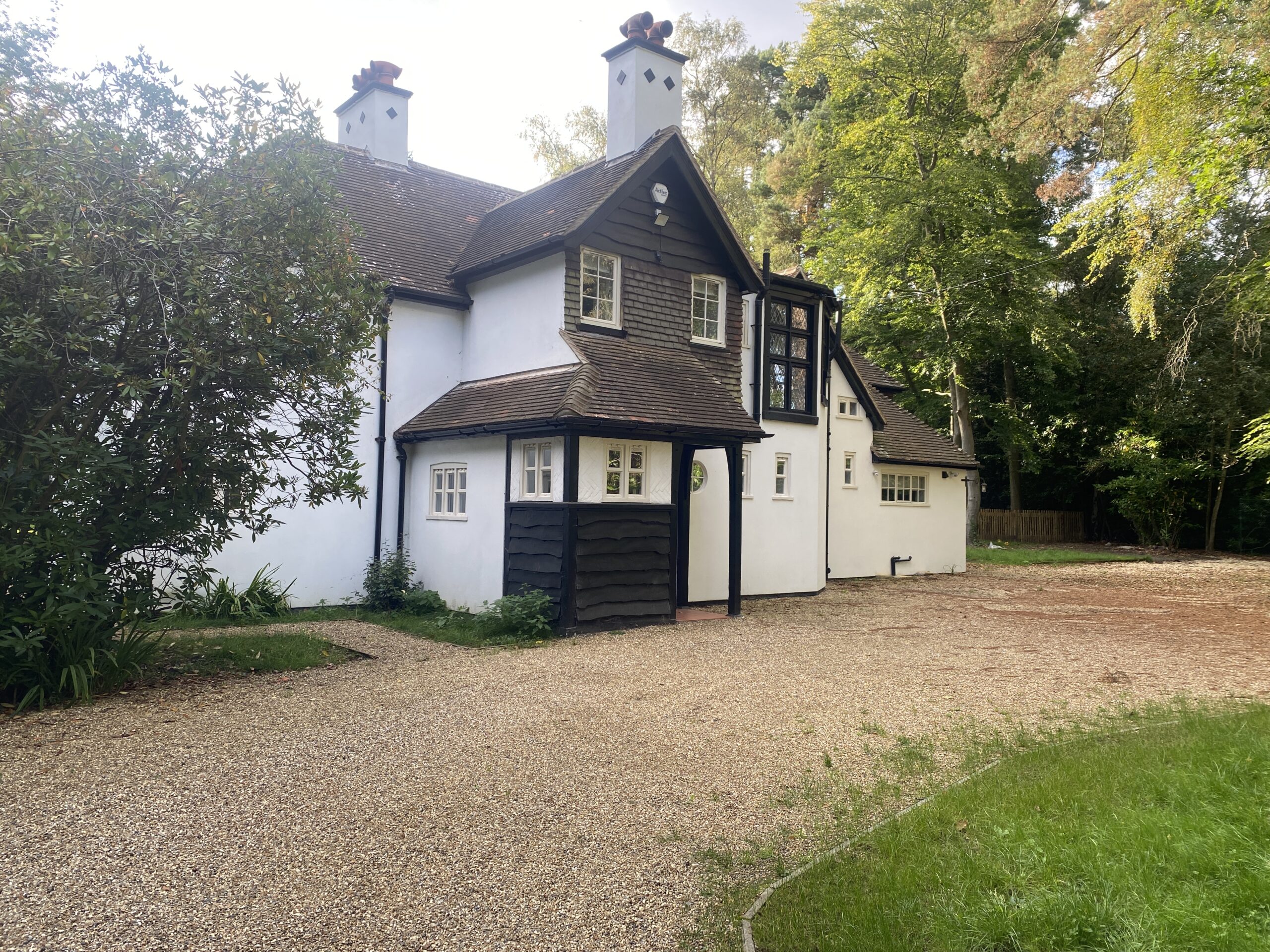 Front view of the house. Pinewood Lodge, Swinley Road, Ascot, SL5 8BA