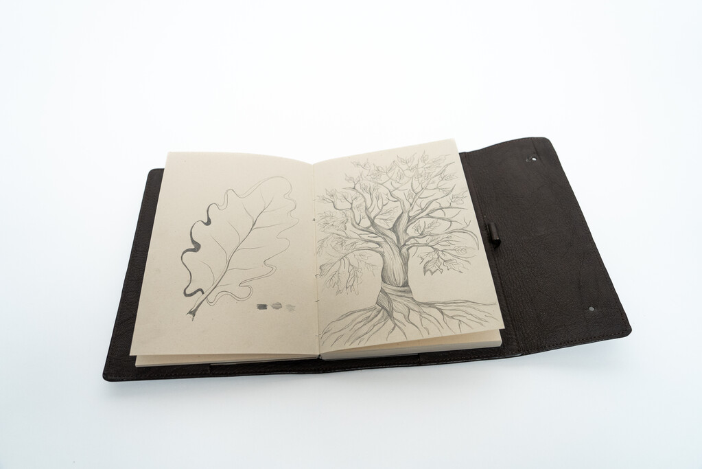 A Billy Tannery leather journal with pad.