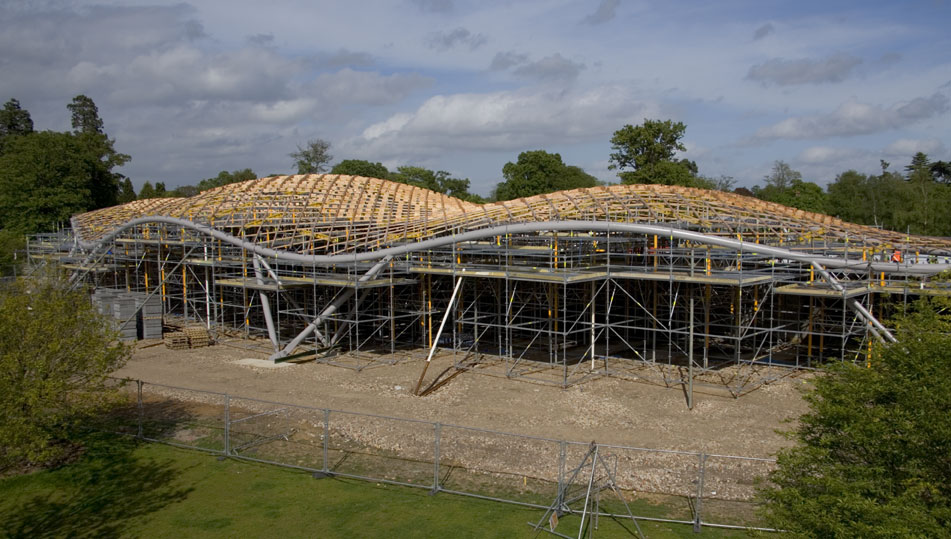 The Savill Garden Visitor Centre during construction.