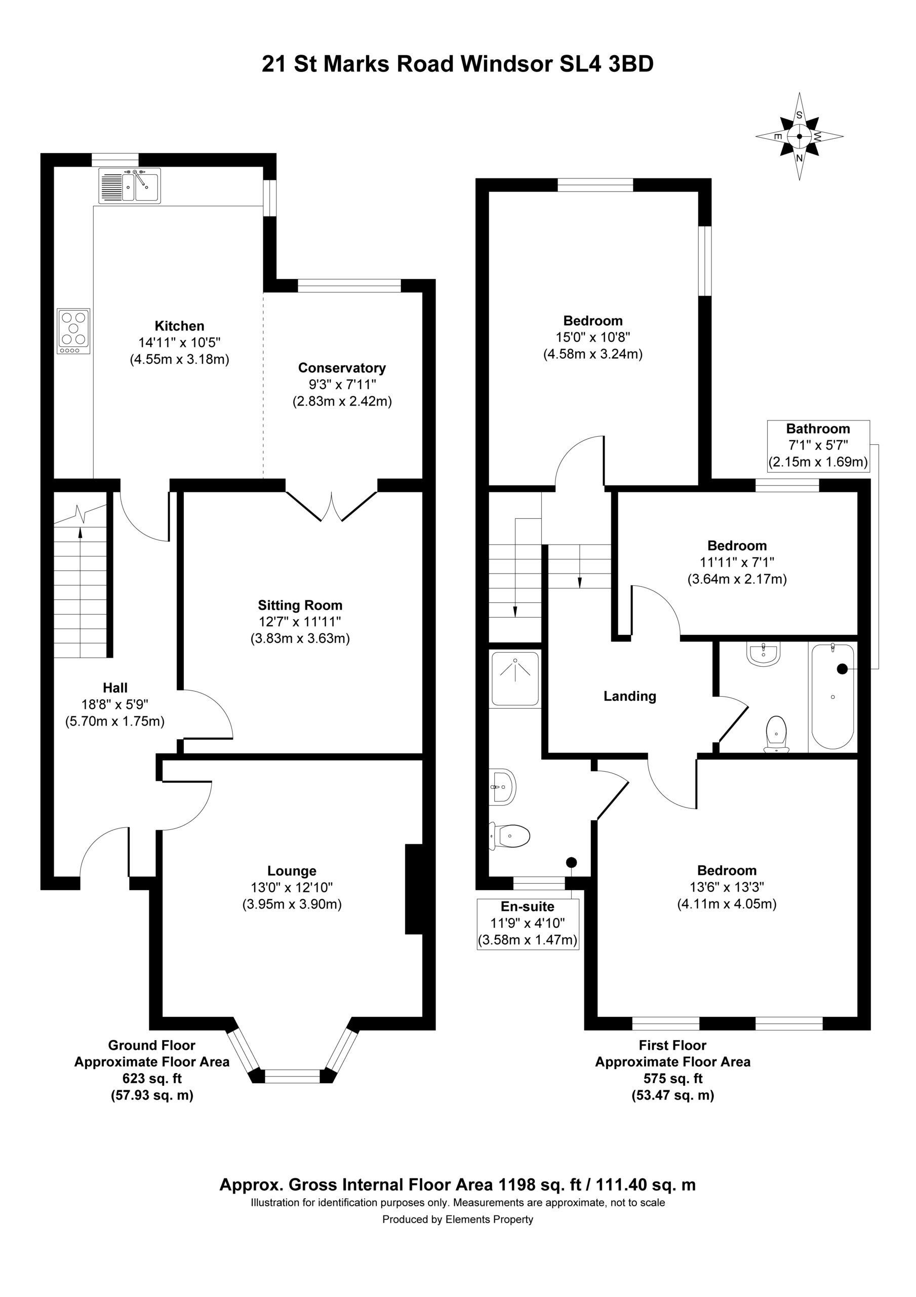 Floor plan for 21 St Marks Road, Windsor, Berkshire, SL4 3BD
