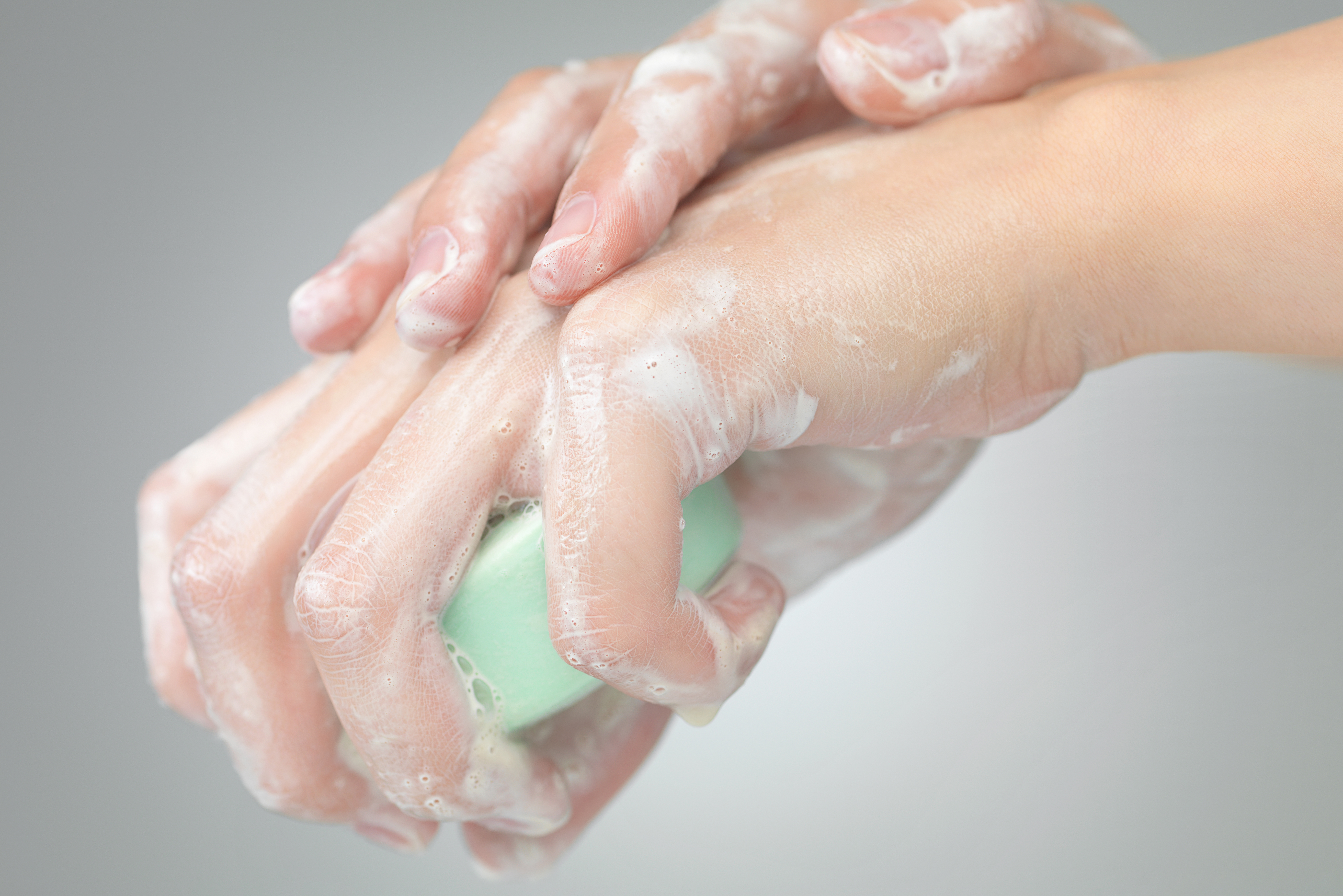 Adult spraying themselves with insect repellent.