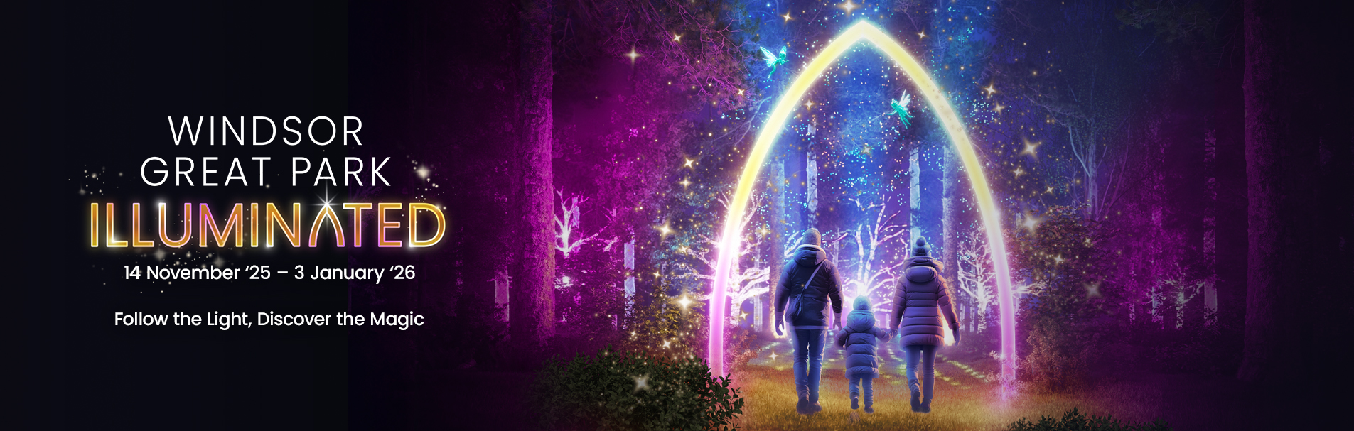 Windsor Great Park Illuminated event banner.