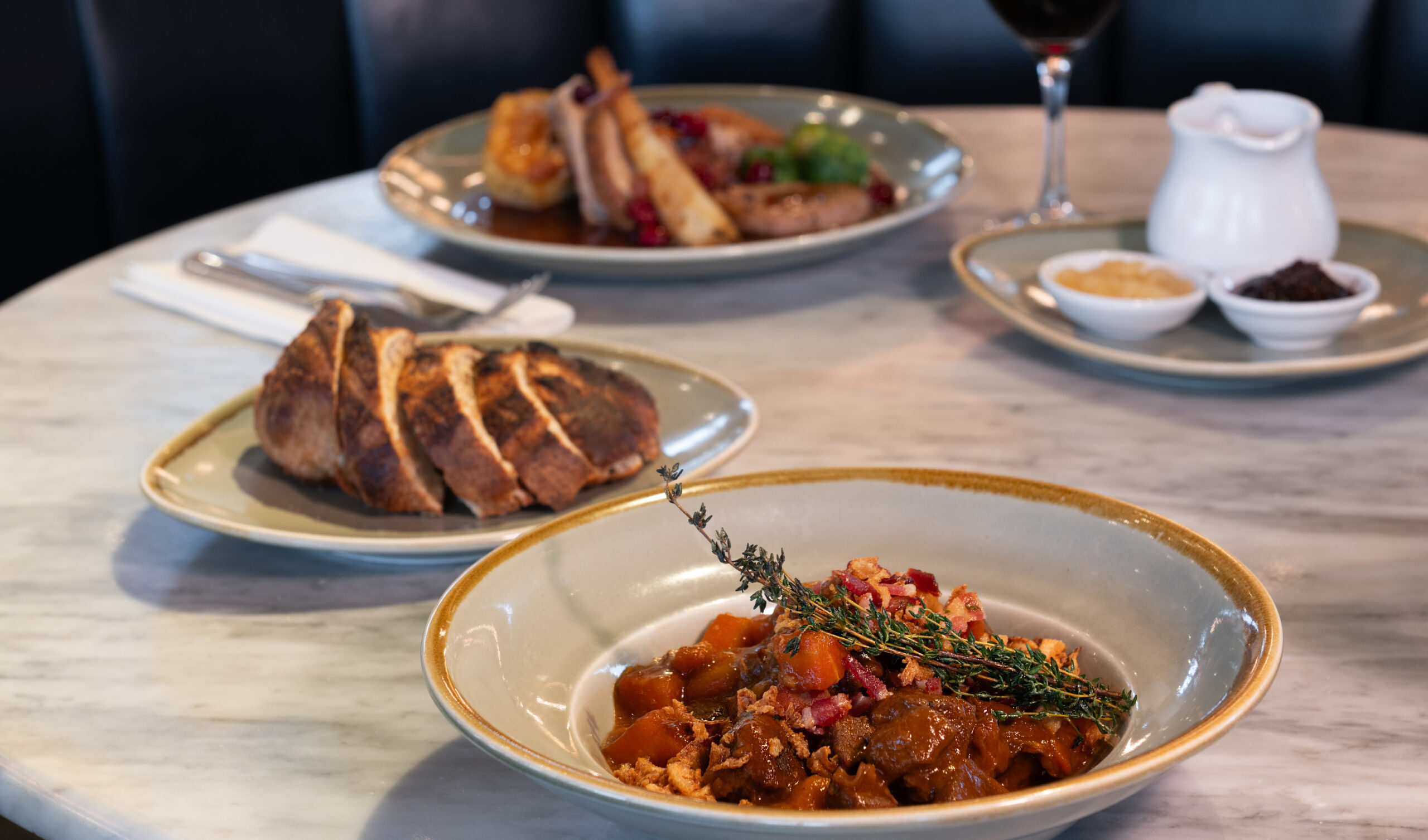 Winter menu table setting. 
