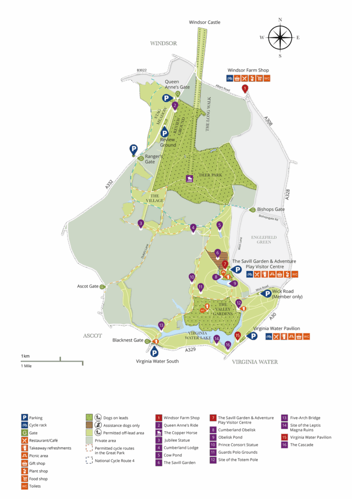 Map of Windsor Great Park.