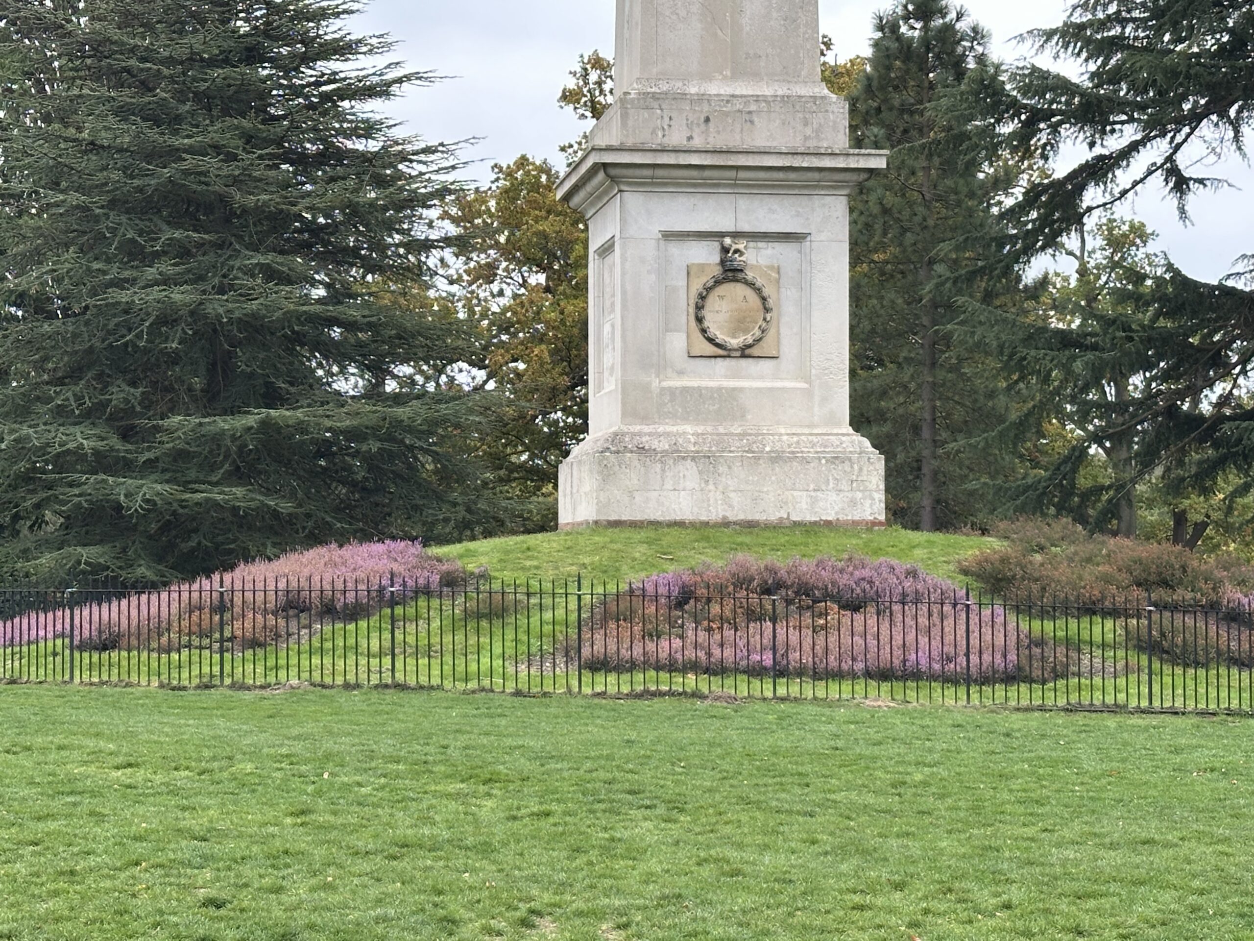 Base line view of the Cumberland Obelisk.