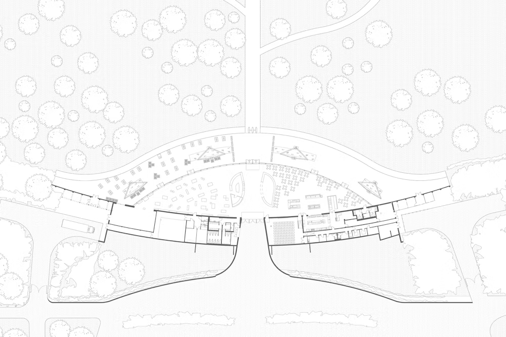 Ground floor architect drawing of The Savill Building. (C)Glenn Howells.