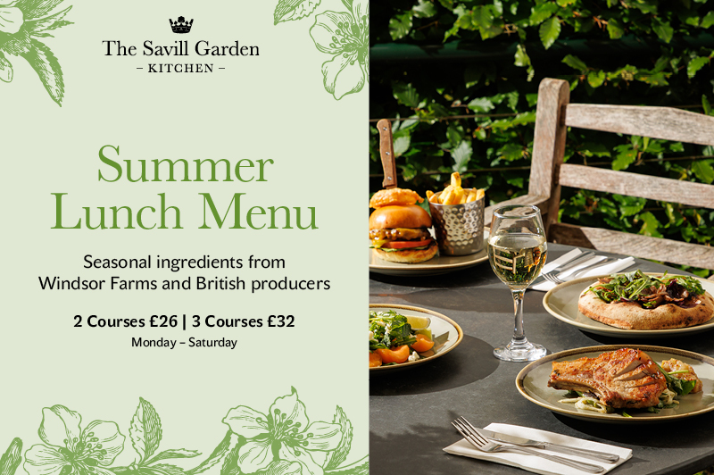 Summer Lunch Menu set price at The Savill Garden Kitchen.