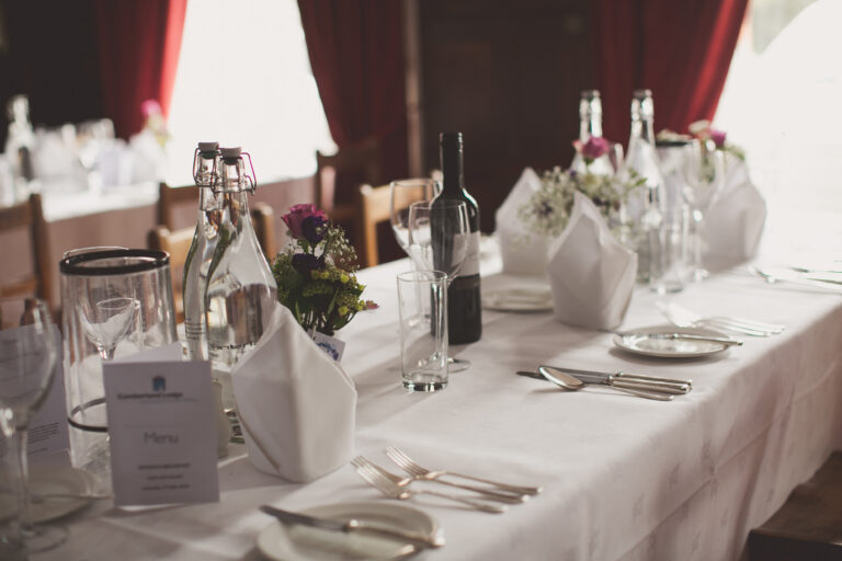 Formal dinner table setting.