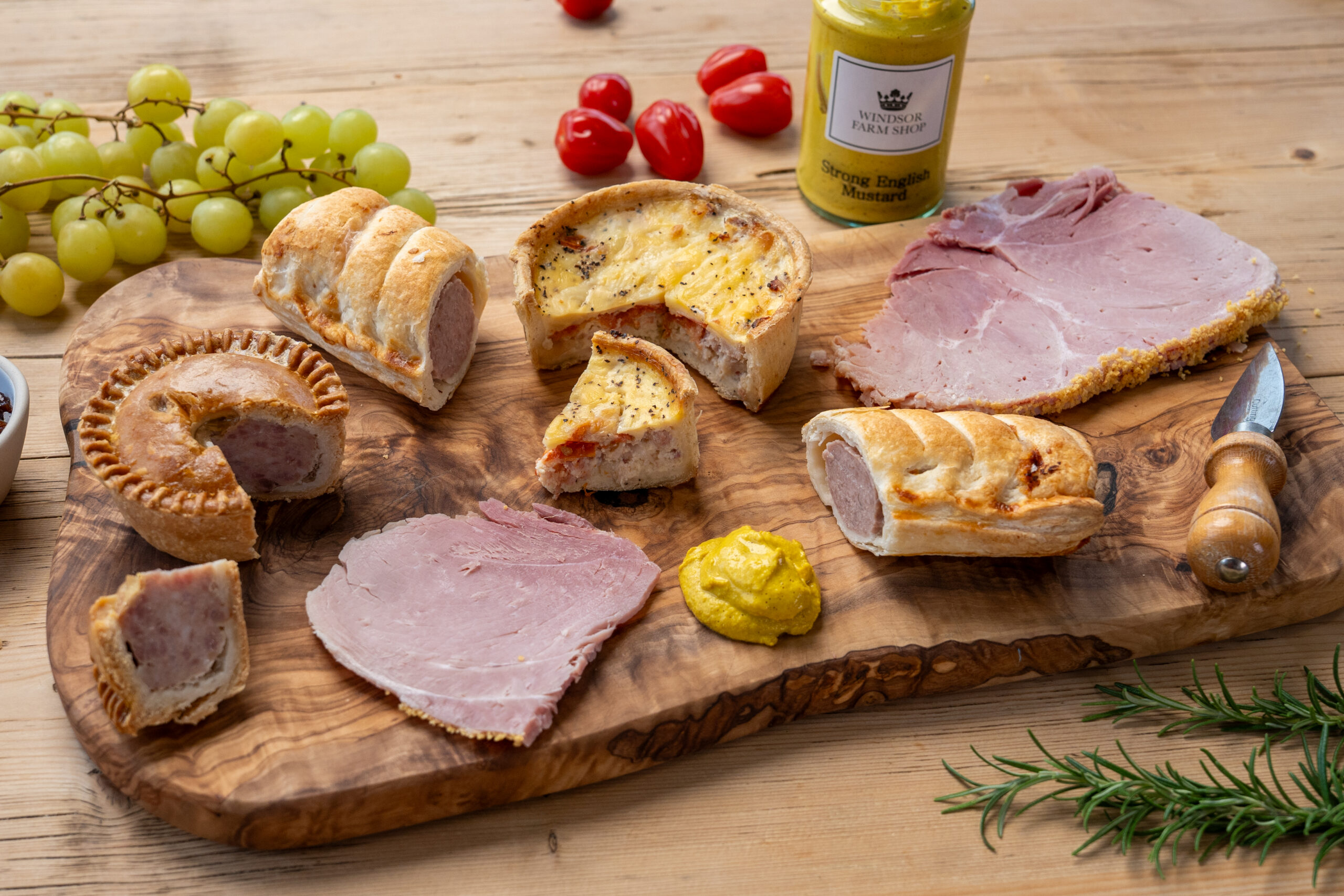 Display of Delicatessen products from the Windsor Farm Shop.